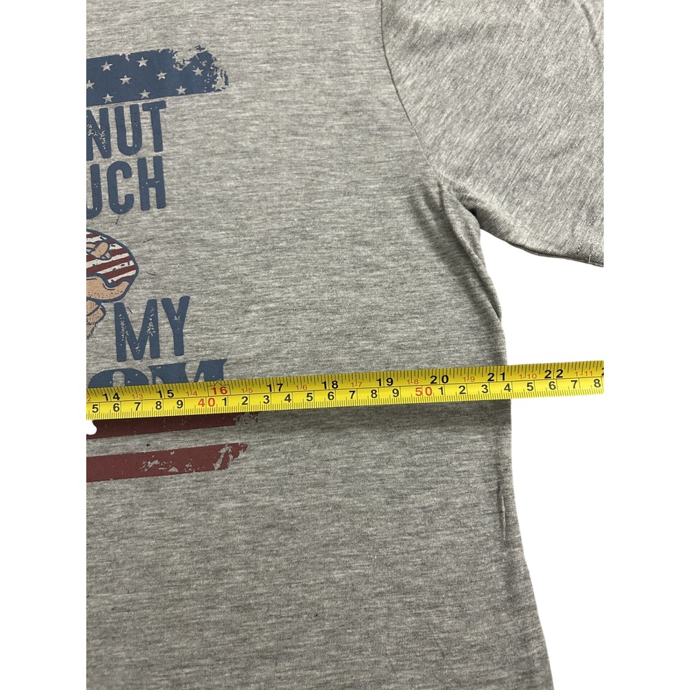 Graphic Tee Women L Gray Excellent Donut Touch My Freedom Uncle Sam NWT - Picture 7 of 7